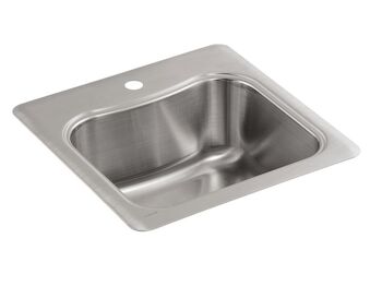 STACCATO™ 20 X 20 X 8-5/16 INCHES TOP-MOUNT SINGLE-BOWL BAR SINK, Stainless Steel, large
