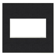 ADORNE 2-GANG REAL MATERIAL WALL PLATE, Black Leather, medium