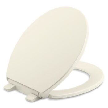 BREVIA QUICK-RELEASE™ ROUND-FRONT TOILET SEAT, Biscuit, large