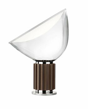 TACCIA DIMMABLE LED TABLE LAMP WITH GLASS DIFFUSER BY ACHILLE CASTIGLIONI, Anodized Bronze, large
