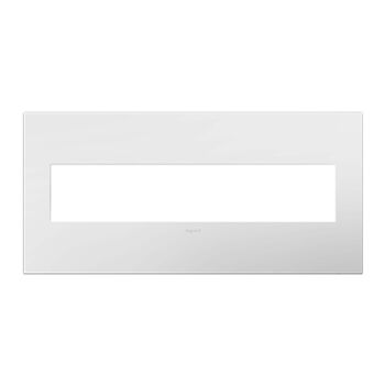ADORNE 5-GANG PLASTIC WALL PLATE, White-on-White, large