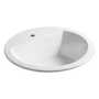 BRYANT® ROUND DROP IN BATHROOM SINK WITH SINGLE FAUCET HOLE, White, small