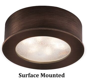ROUND LEDme® BUTTON LIGHT 3000K WARM WHITE RECESSED OR SURFACE MOUNT, Copper Bronze, large