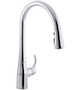 SIMPLICE(R) SINGLE-HOLE OR THREE-HOLE KITCHEN SINK FAUCET WITH 16-5/8-INCH PULL-DOWN SPOUT, DOCKNETIK(R) MAGNETIC DOCKING SYSTEM, AND A 3-FUNCTION SPRAYHEAD FEATURING SWEEP(R) SPRAY, Polished Chrome, small