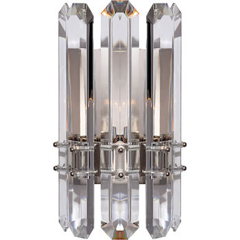 AERIN BONNINGTON 1-LIGHT 7-INCH WALL SCONCE LIGHT WITH CLEAR GLASS SHADE, Polished Nickel, large