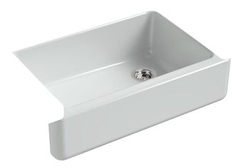 WHITEHAVEN® SELF-TRIMMING® 32-11/16 X 21-9/16 X 9-5/8 INCHES UNDER-MOUNT SINGLE-BOWL SINK WITH TALL APRON, Ice Grey, large