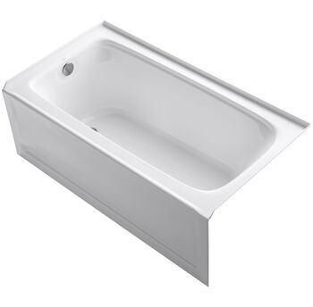 BANCROFT® 60 X 32 INCHES ALCOVE BATHTUB WITH INTEGRAL APRON AND INTEGRAL FLANGE, LEFT-HAND DRAIN, White, large