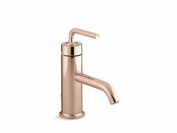 PURIST SINGLE-HANDLE BATHROOM SINK FAUCET WITH STRAIGHT LEVER HANDLE, Vibrant Rose Gold, large