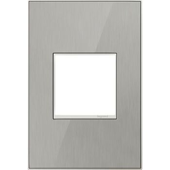 ADORNE 1-GANG REAL MATERIAL WALL PLATE, Brushed Stainless, large