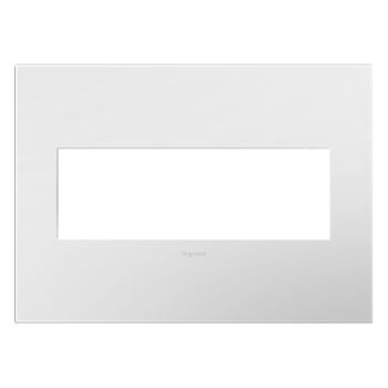ADORNE 3-GANG PLASTIC WALL PLATE, White-on-White, large