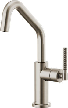 LITZE BAR FAUCET WITH ANGLED SPOUT AND KNURLED HANDLE, Stainless Steel, large