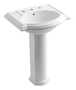 DEVONSHIRE® 24-INCH PEDESTAL BATHROOM SINK WITH 8-INCH WIDESPREAD FAUCET HOLES, White, small