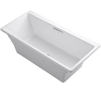RÊVE® 67 X 32 INCHES FREESTANDING BATHTUB WITH BRILLIANT BLANC BASE, White, large