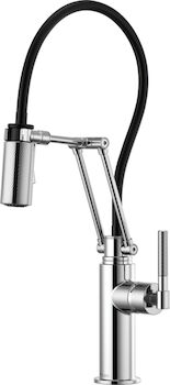 LITZE ARTICULATING FAUCET WITH KNURLED HANDLE, Chrome, large