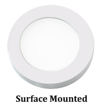 LED90 EDGE LIT BUTTON LIGHT RECESSED OR SURFACE MOUNT 3000K SOFT WHITE, White, large