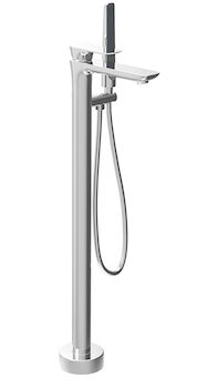 SENS B45 FLOOR-MOUNTED TUB FILLER WITH HAND SHOWER, Chrome, large