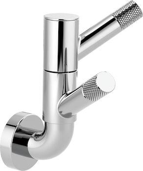 LITZE ROTATING DOUBLE ROBE HOOK WITH KNURLING, Chrome, large
