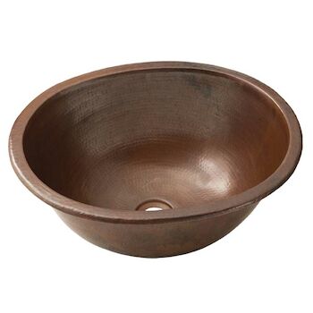 CAMEO 17-INCH ROUND BATHROOM SINK, CPS48, Antique Copper, large