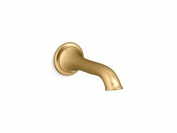 ARTIFACTS WALL-MOUNT BATH SPOUT WITH FLARE DESIGN, Vibrant Brushed Moderne Brass, large