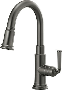 BRIZO SINGLE HANDLE PULL-DOWN PREP KITCHEN FAUCET, Luxe Steel, large