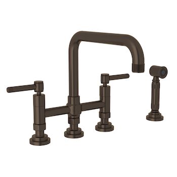 CAMPO™ BRIDGE KITCHEN FAUCET WITH SIDE SPRAY (LEVER HANDLE), Tuscan Brass, large