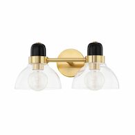 CAMILE 16" TWO LIGHT WALL SCONCE, Aged Brass, medium