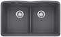 DIAMOND U 2 SILGRANIT SINK WITH LOW DIVIDE, Cinder, small