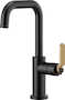 LITZE BAR FAUCET WITH SQUARE SPOUT AND INDUSTRIAL HANDLE, Matte Black/Luxe Gold, small