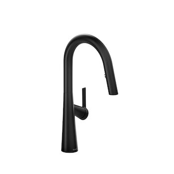 LUDIK KITCHEN FAUCET WITH 2-JET BOOMERANG HAND SPRAY SYSTEM, Black, large