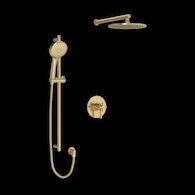 APOTHECARY 1/2" THERMOSTATIC & PRESSURE BALANCE 3 FUNCTION SYSTEM TRIM WITH INTEGRATED VOLUME CONTROL, Antique Gold, medium