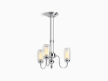 ARTIFACTS 3-LIGHT CHANDELIER - 3 CORDS, Polished Chrome, large