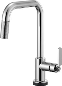 LITZE SMARTTOUCH® PULL-DOWN FAUCET WITH SQUARE SPOUT AND INDUSTRIAL HANDLE, Chrome, large