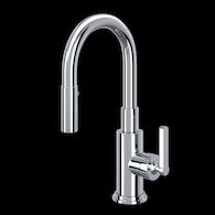 LOMBARDIA® PULL-DOWN BAR/FOOD PREP KITCHEN FAUCET (LEVER HANDLE), Polished Chrome, medium
