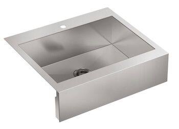 VAULT™ 29-3/4 X 24-5/16 X 9-5/16 INCHES SELF-TRIMMING® TOP-MOUNT SINGLE-BOWL STAINLESS STEEL APRON-FRONT KITCHEN SINK FOR 30 CABINET, Stainless Steel, large