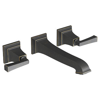 TOWN SQUARE S TWO HANDLE WALL MOUNT FAUCET, Legacy Bronze, large