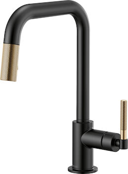 LITZE PULL-DOWN FAUCET WITH SQUARE SPOUT AND KNURLED HANDLE, Matte Black, large