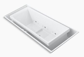 SOK® 104 X 41 INCHES DROP IN EFFERVESCENCE BATHTUB WITH CHROMOTHERAPY AND CENTER DRAIN, White, large