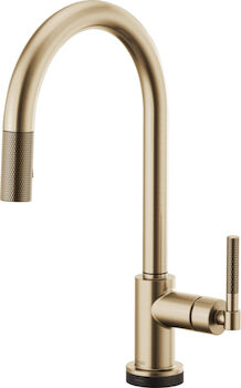 LITZE SMARTTOUCH® PULL-DOWN FAUCET WITH ARC SPOUT AND KNURLED HANDLE, Brilliance Luxe Gold, large