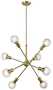ARMSTRONG 8-LIGHT CHANDELIER, Natural Brass, small