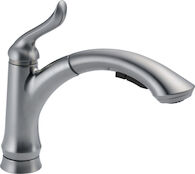 LINDEN SINGLE HANDLE WATER-EFFICIENT PULL-OUT KITCHEN FAUCET, Arctic Stainless, medium