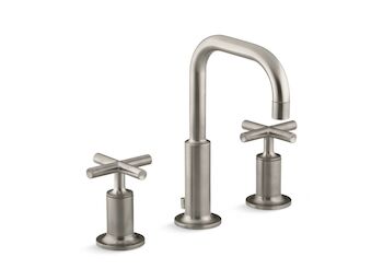 PURIST WIDESPREAD BATHROOM SINK FAUCET WITH CROSS HANDLES, 1.2 GPM, Vibrant Brushed Nickel, large