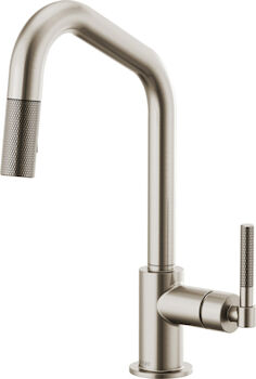 LITZE PULL-DOWN FAUCET WITH ANGLED SPOUT AND KNURLED HANDLE, Stainless Steel, large