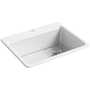 RIVERBY® 27 X 22 X 9-5/8 INCHES TOP-MOUNT SINGLE-BOWL KITCHEN SINK WITH BOTTOM SINK RACK, White, small