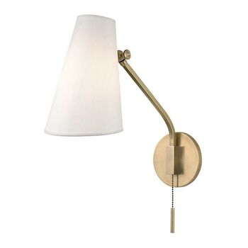 PATTEN 1-LIGHT SWING ARM WALL SCONCE, Aged Brass, large