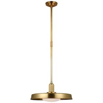 RUHLMANN 18-INCH FACTORY PENDANT, Antique-Burnished Brass, large