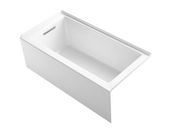 UNDERSCORE® 60 X 30 INCHES ALCOVE BATHTUB WITH INTEGRAL APRON, INTEGRAL FLANGE AND LEFT-HAND DRAIN, White, large