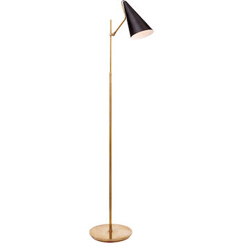 AERIN CLEMENTE 1-LIGHT 47-INCH FLOOR LAMP, Black and Brass, large
