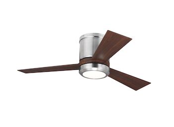 CLARITY 42-INCH LED CEILING FAN WITH TEAK ABS BLADES, Brushed Steel, large