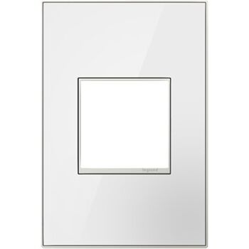 ADORNE 1-GANG REAL MATERIAL WALL PLATE, Mirror White, large
