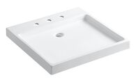 PURIST® WADING POOL® FIRECLAY BATHROOM SINK WITH 8-INCH WIDESPREAD FAUCET HOLES, White, medium